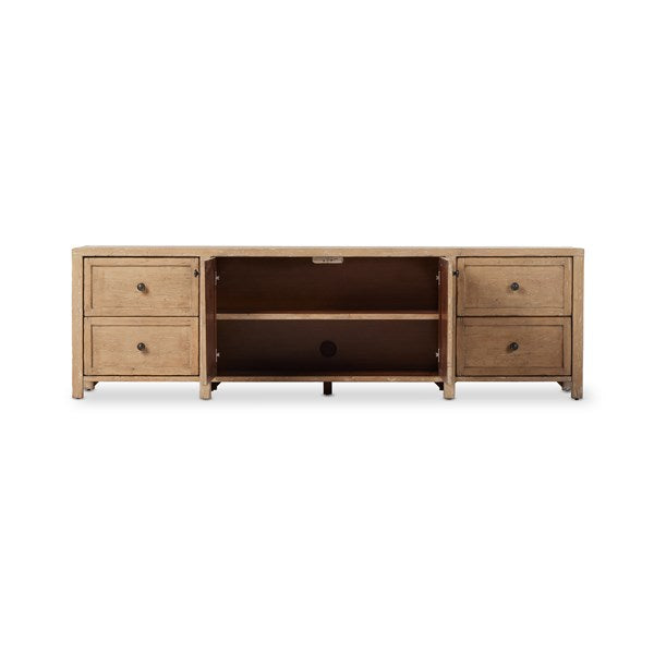GAINES MEDIA CONSOLE-AGED LIGHT PINE