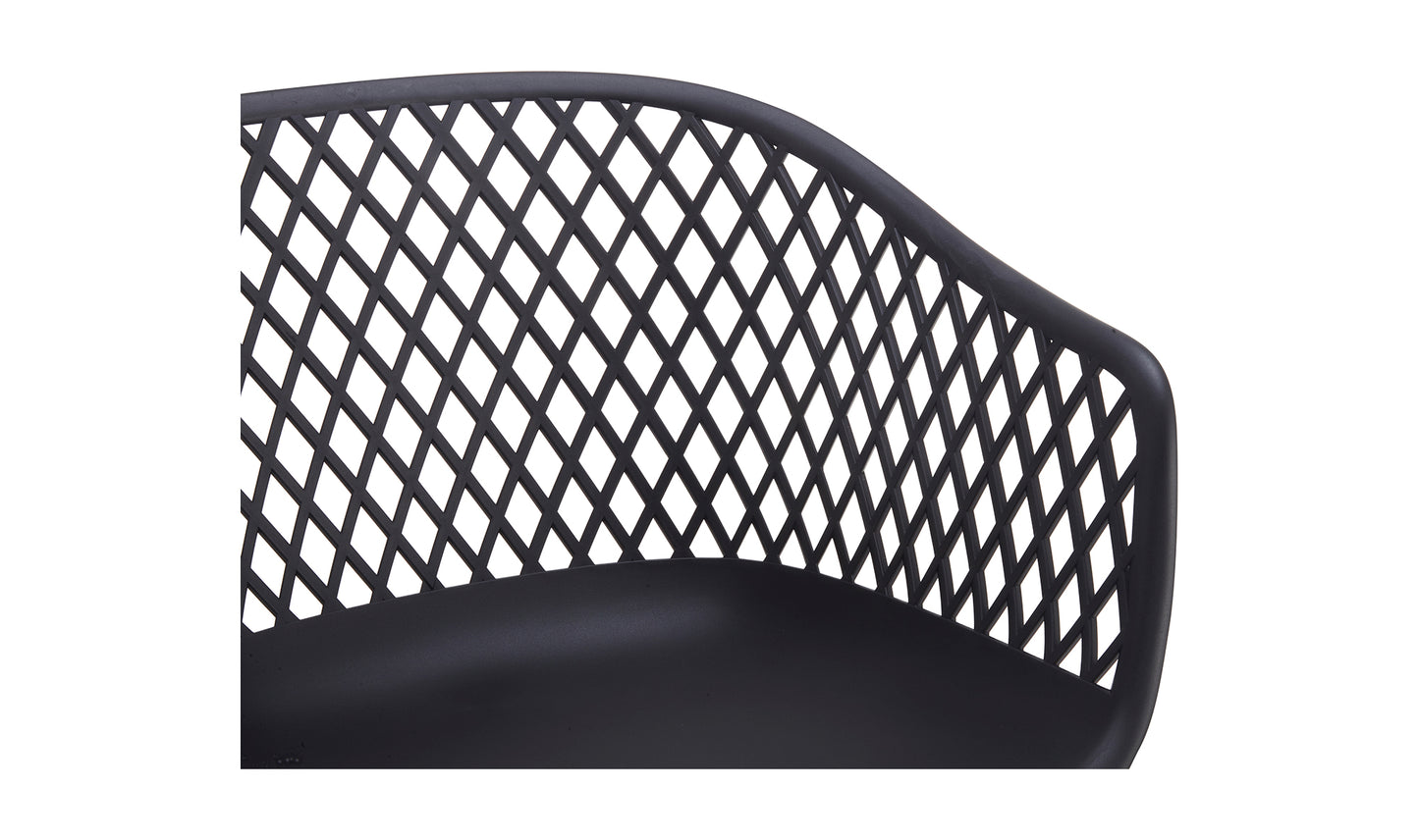 PIAZZA OUTDOOR CHAIR- SET OF TWO BLACK