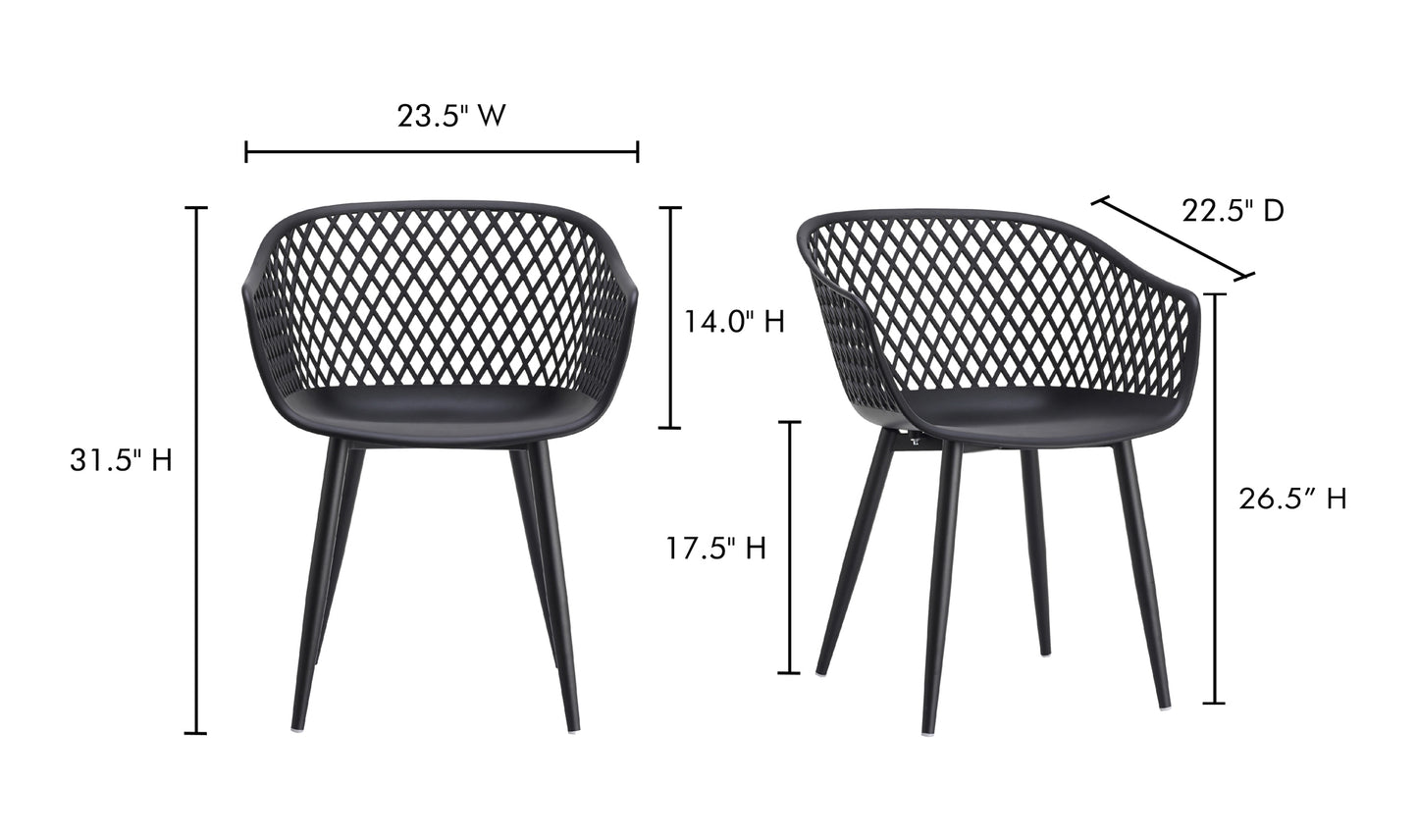 PIAZZA OUTDOOR CHAIR- SET OF TWO BLACK