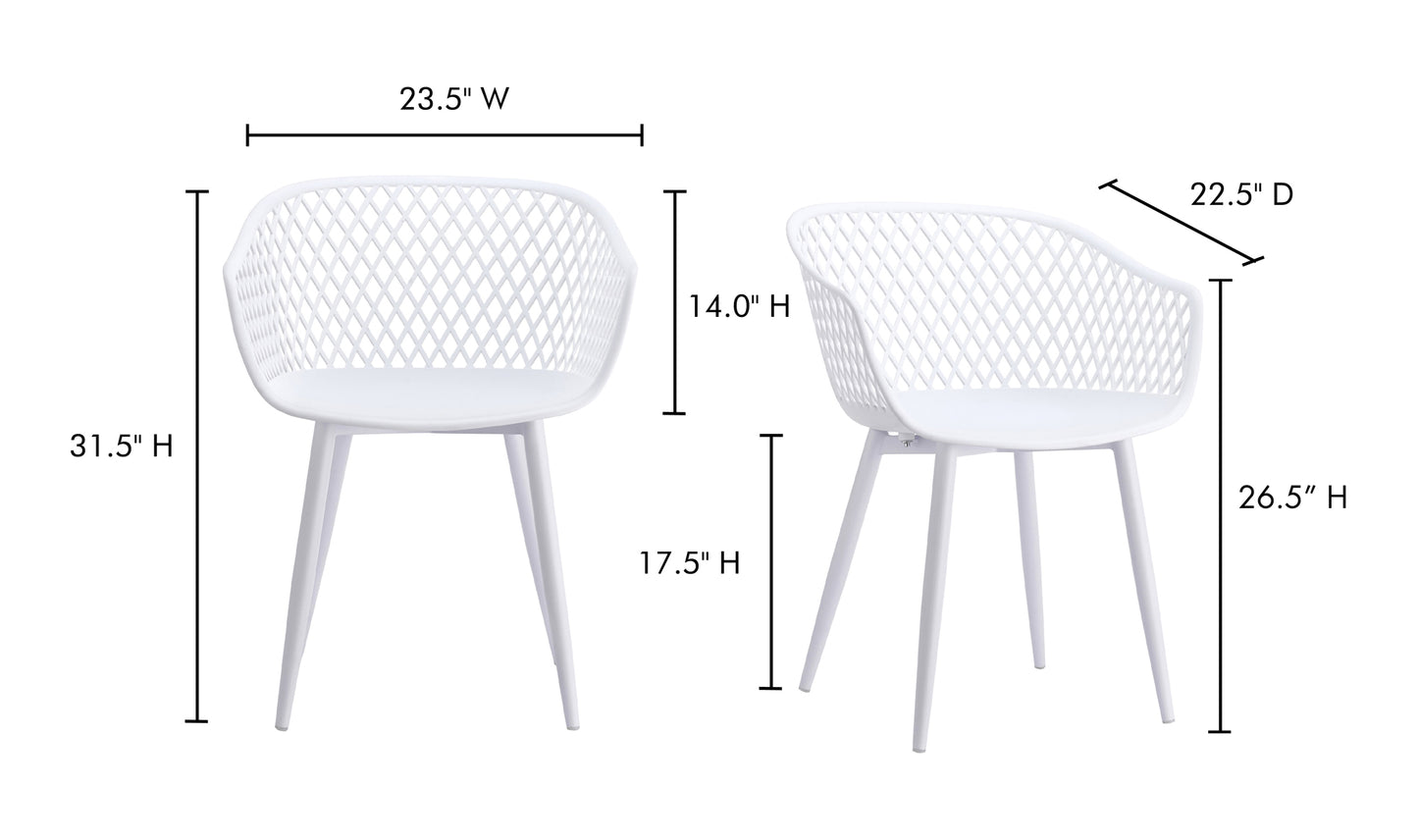 PIAZZA OUTDOOR CHAIR- SET OF TWO WHITE