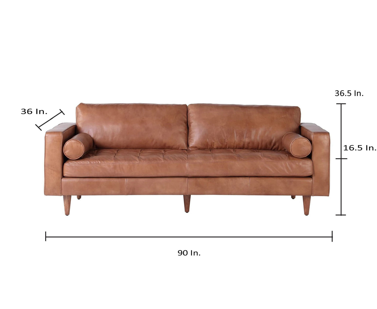 ROMA SOFA IN COGNAC LEATHER