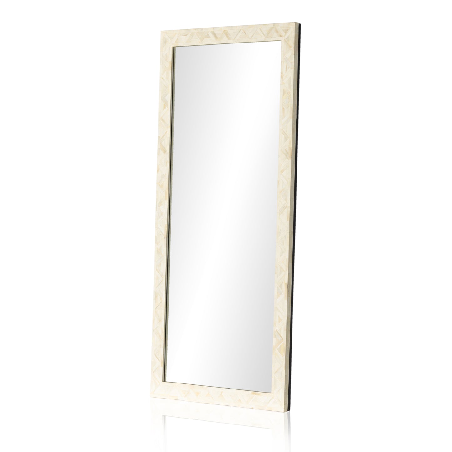 LOREDO FLOOR MIRROR-WHITE BONE