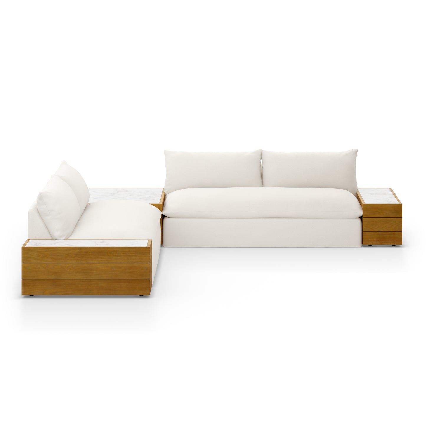 GRANT OUTDOOR 2PC SECTIONAL W/ COFFEE & END TABLES